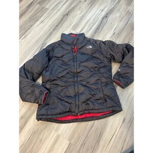 The North Face 550 Down Puffer Jacket Womens XL Gray Pink Insulated